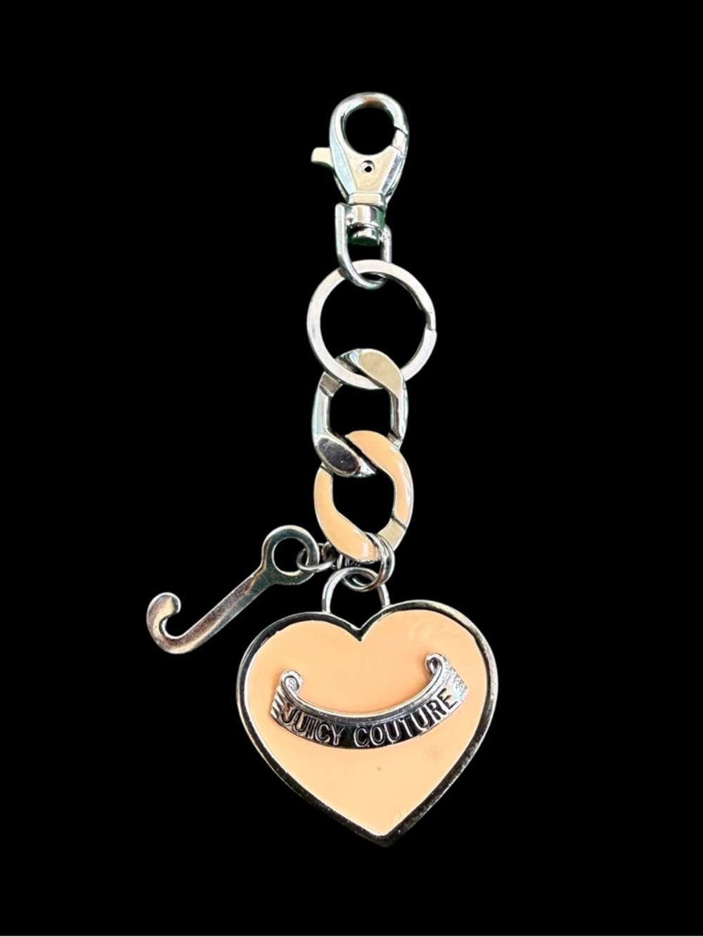 Juicy Couture Peach Heart Keychain Charm